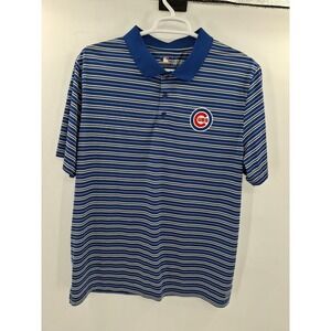 MLB Chicago Cubs Polo Genuine Wear Blue Striped with Logo Size Men's XXL‎